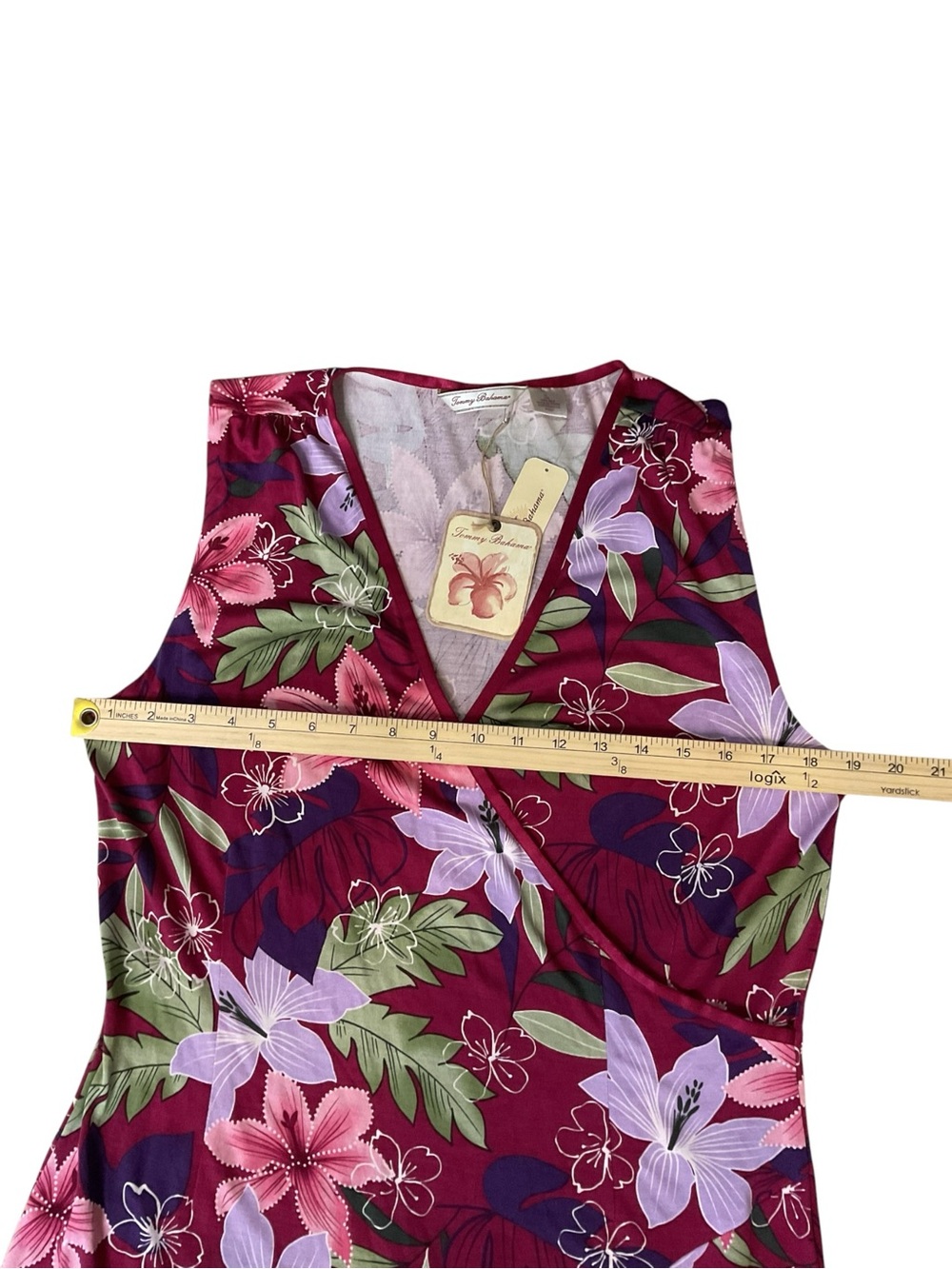 Tommy Bahama 100% Silk Floral Wrap Dress Red XL 16 NWT Tropical - Picture 4 of 7